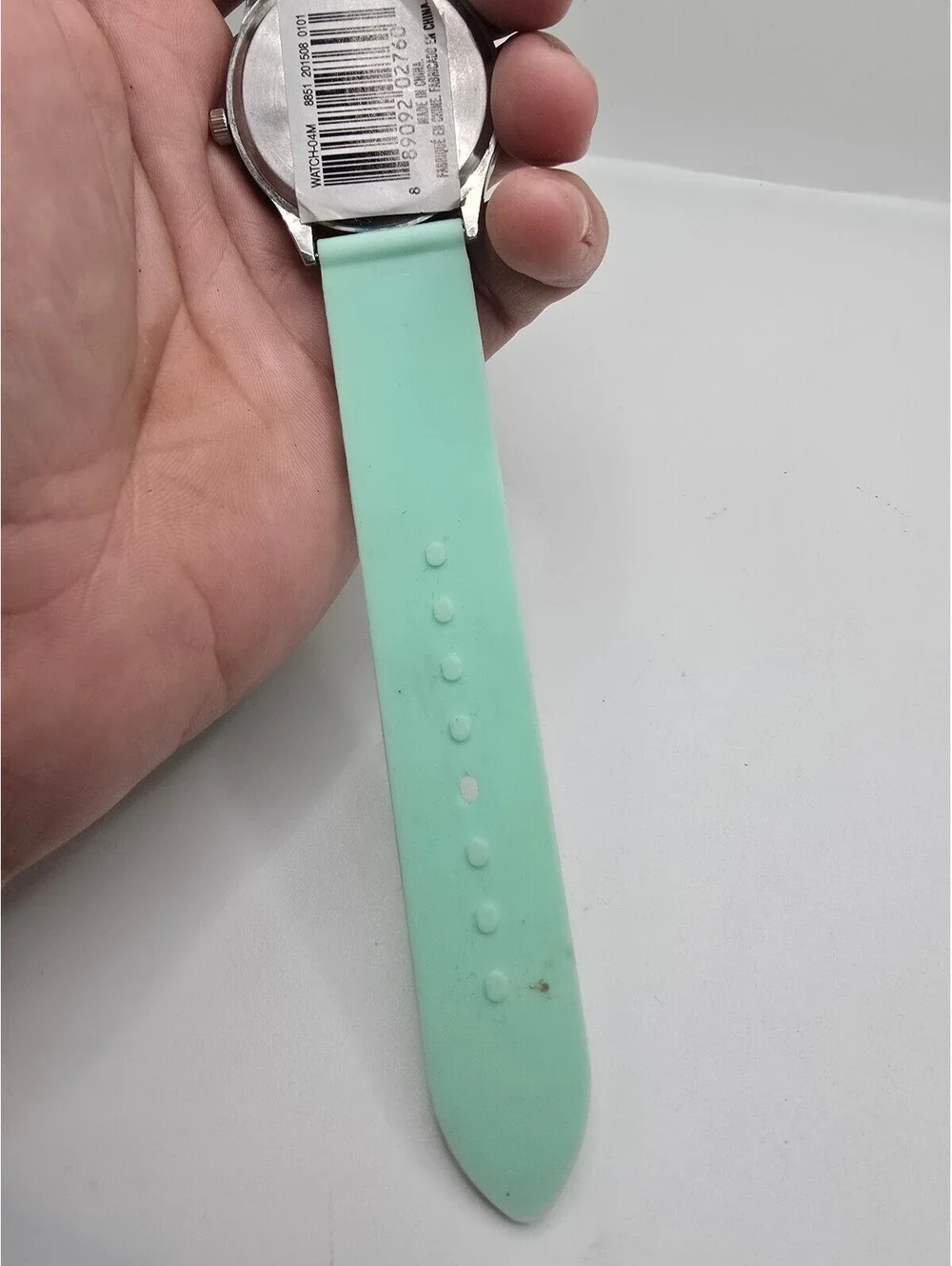Women’s Analog Watch Rhinestone Bezel Green Dial Silver Case Green Silicone